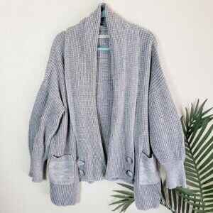 Soft Surroundings Chunky Oversized Waffle Knit Cardigan Sweater size Large